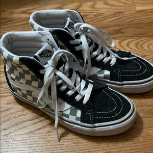 Checkered Vans SK8 hi-tops